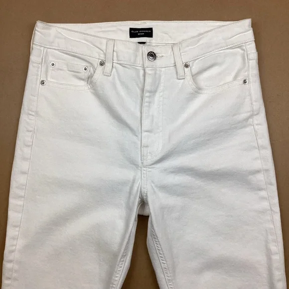 Club Monaco The Kick Crop Straight Leg Jeans White
